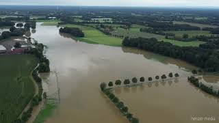 Impressionen aus der Luft vom Hochwasser in HerzebrockClarholz [upl. by Ymme]