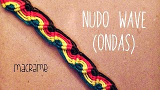 Como hacer una pulsera de hilo encerado➢ NUDO WAVE ONDAS [upl. by Olethea800]