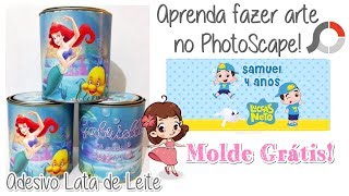 Como Fazer Adesivo de Lata de Leite no PhotoScape [upl. by Fasta]