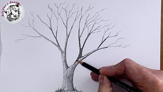 Como dibujar desde Cero 1 Como Dibujar un Arbol Realista [upl. by Lanita]