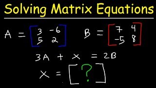 Solving Matrix Equations [upl. by Niccolo]