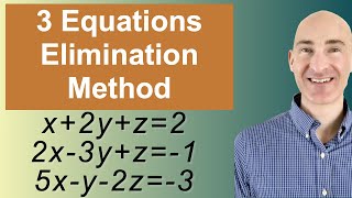 Solving Systems of 3 Equations Elimination [upl. by Sarchet]