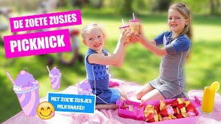 DIY PICKNICKEN met DE ZOETE ZUSJES Met Super Lekkere Zoete Zusjes Milkshake [upl. by Ylrebmi]