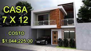 PLANO DE CASA DE 7 X 12 M  HOUSE PLAN 7 X 12  RUMAH 7 X 12 [upl. by Harlie]