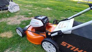 Stihl RMA510 Battery Powered Cordless Lawnmower Review [upl. by Serolod]