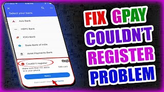 How To Fix Gpay Couldnt Register Problem In Tamil [upl. by Gerick]