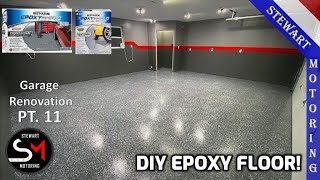 Garage Reno Pt11  RustOleum Epoxy Professional Version Install DIY [upl. by Adyela523]