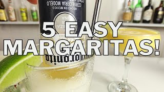 5 x EASY MARGARITA COCKTAIL RECIPES [upl. by Oirottiv]