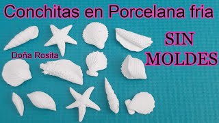 Como hacer CONCHITAS de mar SIN MOLDES en porcelana fria [upl. by Haleigh839]