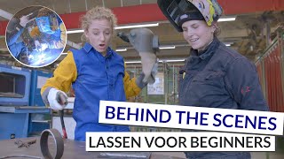 Lassen voor beginners  Leren lassen met laskampioen Brenda Vermeiren  Behind the Scenes [upl. by Allets808]