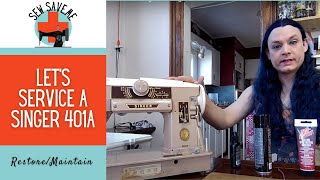 How to Clean Oil and Grease a Singer 401a Vintage Sewing Machine [upl. by Etnovad887]