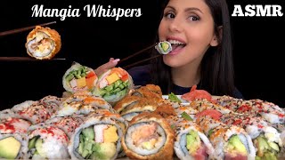 ASMR  EATING SUSHI MUKBANG WHIPSER  MANGIA WHISPERS 먹방 [upl. by Oler]