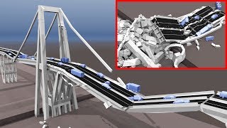 Morandi Bridge Destruction Simulation GenoaGenova Italy 2018  Demolition in 2019 [upl. by Leeth]