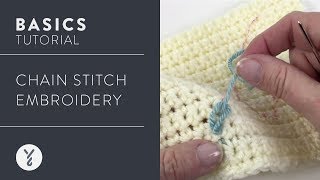 Crochet Basics Chain Stitch Embroidery [upl. by Rhetta39]