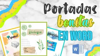 COMO HACER PORTADAS BONITAS EN WORD 1 [upl. by Juieta687]