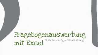 Fragebogenauswertung mit Excel Teil 1 [upl. by Penney148]