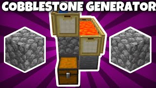 Minecraft EASY Automatic Cobblestone Generator Tutorial [upl. by Wakeen]