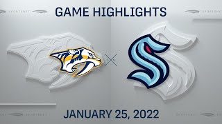 NHL Highlights  Predators vs Kraken  Jan 25 2022 [upl. by Zanlog531]