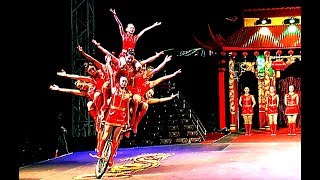 Circus The show of girl gymnasts on bicycles [upl. by Uhile]