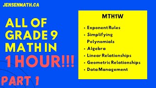 ALL OF GRADE 9 MATH IN 60 MINUTES exam review part 1 [upl. by Ddot]