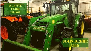 JOHN DEERE 6430 PREMIUM Oil and Fuel Filter Change [upl. by Tamarra]