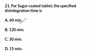 Pharmaceutics MCQ  PharmacistExamQuestionsPaper  GPAT Exam DCO Exam  NIPER Exam [upl. by Korb350]