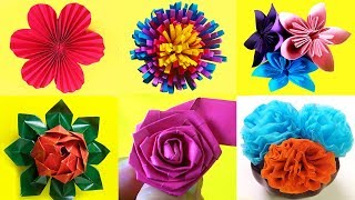 10 FLORES DE PAPEL CÓMO HACER DIFERENTES FLORES MUY FÁCILMANUALIDADES DE PAPEL  Ideas Fantásticas [upl. by Woodberry146]