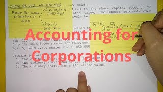 Accounting for Corporations  Share Capital [upl. by Ocirled]