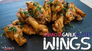 Simple Grilled Sriracha Garlic Butter Wings  SAM THE COOKING GUY [upl. by Madel]