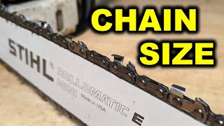 CHAINSAW 101  How to buy the proper chain for a saw  Drive Links Pitch Gauge Cutter correct size [upl. by Maxey]