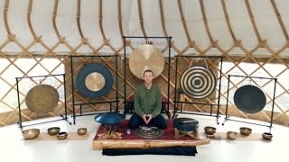 Full Sound Bath with Earth Resonance singing bowls gongs didgeridoo frame drum and more [upl. by Hteazile]