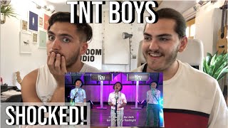 Twin Musicians REACT  TNT Boys sing Flashlight  TNT Versions [upl. by Nyrtak]