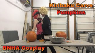 Kiribaku Carve Pumpkins BNHA Cosplay [upl. by Laira]