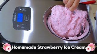 How to Make Homemade Strawberry Ice Cream  Cuisinart ICE100 Compressor Ice Cream Maker [upl. by Berkin]