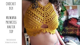 Crochet halter top TUTORIAL 2017  DIY crochet top [upl. by Plerre527]