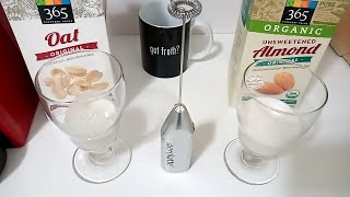 Oat Milk vs Almond Milk part 2 Frothing Test [upl. by Akcirderf]