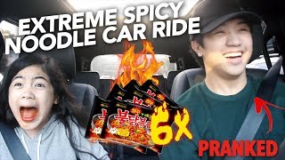 6X EXTREME SPICY NOODLE CAR RIDE I CRIED  Ranz and Niana [upl. by Andra]