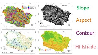 Slope Aspect Contour  Hillshade Map in ArcGIS [upl. by Kitrak]