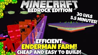 Minecraft Bedrock Easy ENDERMAN FARM Tutorial 30 Levels In 55 Minutes MCPE Xbox Ps4 PC [upl. by Eedak968]