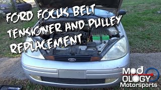 Ford Focus Belt Tensioner and Pulley Replacement [upl. by Nahguav]