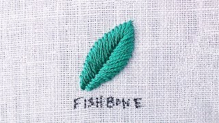 Embroider Leaves with the Fishbone Stitch [upl. by Anahsar]