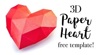 3D Paper Heart Tutorial  Valentines Day DIY  Paper Kawaii [upl. by Jessee]