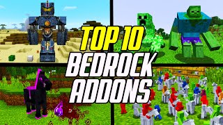 Top 10 Minecraft Bedrock Addons Best Addon Packs Windows 10PE Edition [upl. by Trab]