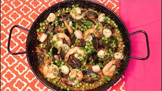 Authentic Spanish Seafood Paella  Christine Cushing [upl. by Ahsoek561]