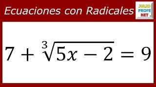 ECUACIONES CON RADICALES  Ejercicio 1 [upl. by Cochrane]