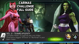 Teams Aplenty Carinas Challenge Guide  Best Champs and Masteries  Marvel Contest of Champions [upl. by Nowell]