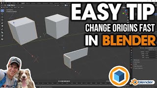 One EASY TRICK to Quickly Change Object Origins in Blender Quick Pivot Point Change [upl. by Hueston]