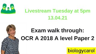 A level Biology OCR A Paper 2 2018 [upl. by Haag]