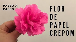 Flor de papel crepom FÁCIL [upl. by Acinoreb]