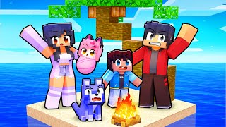 Trapped as a FAMILY on an ISLAND in Minecraft [upl. by Adria211]